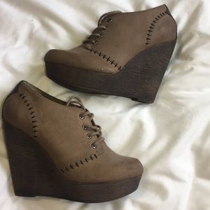Blake Scott Lace Up Wedge Booties